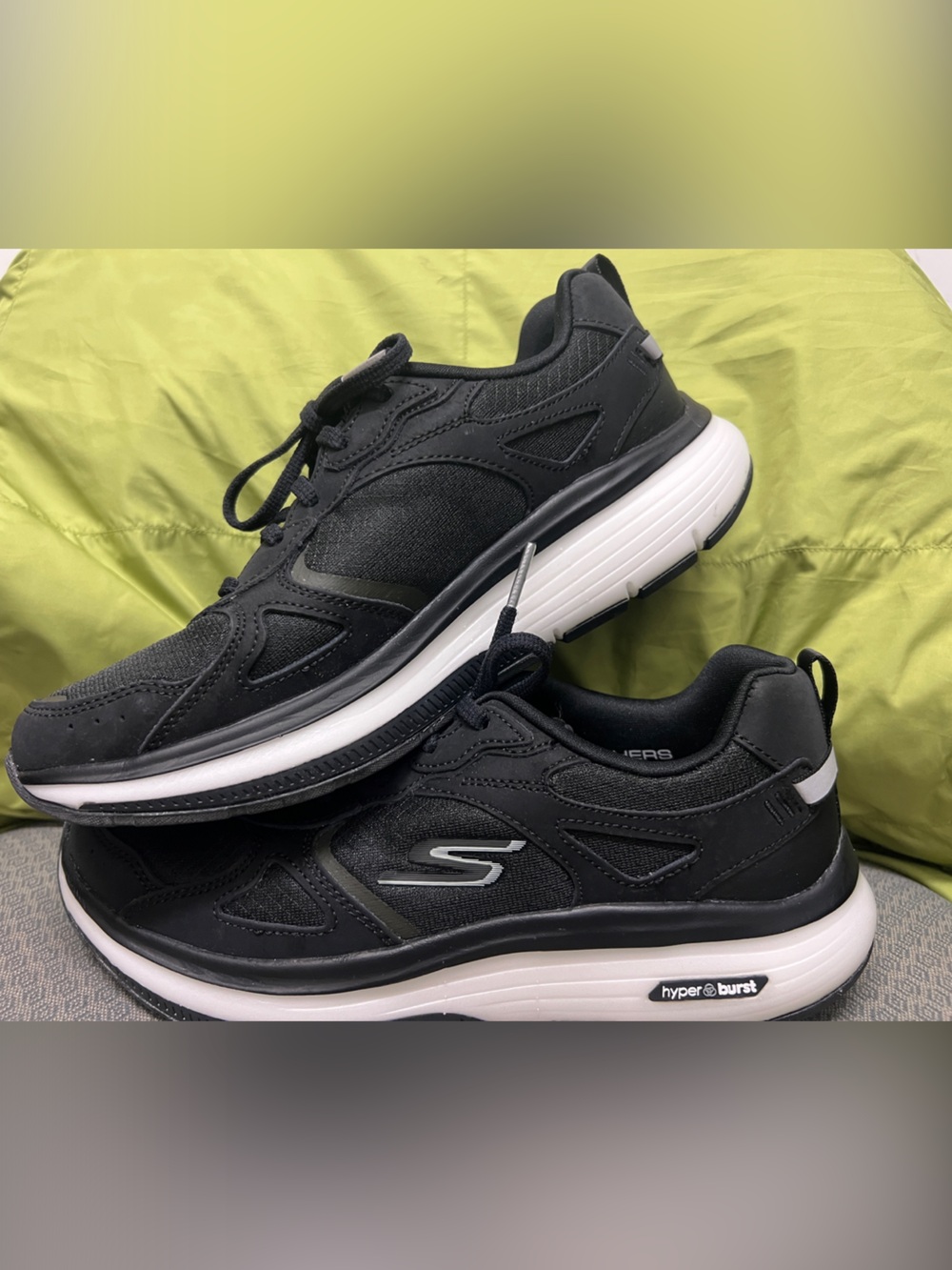 Skechers Black Athletic Sneakers with White Sole